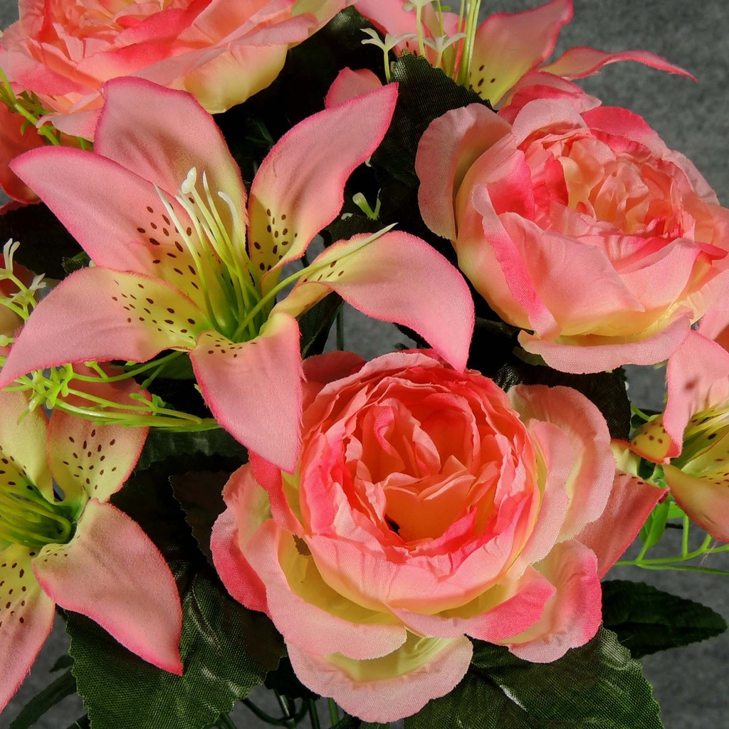 ROSE/TIGER LILY BUSH X12 PINK | Hanken